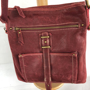 Lucky Brand Burgundy Leather Crossbody Bag